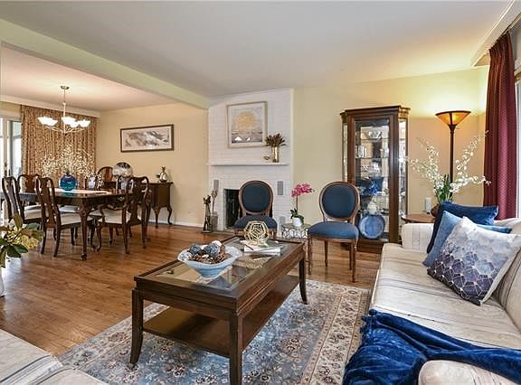 Living Room and Dining Room with fireplace