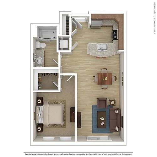 Floor plan Opus 1 Bedroom A1