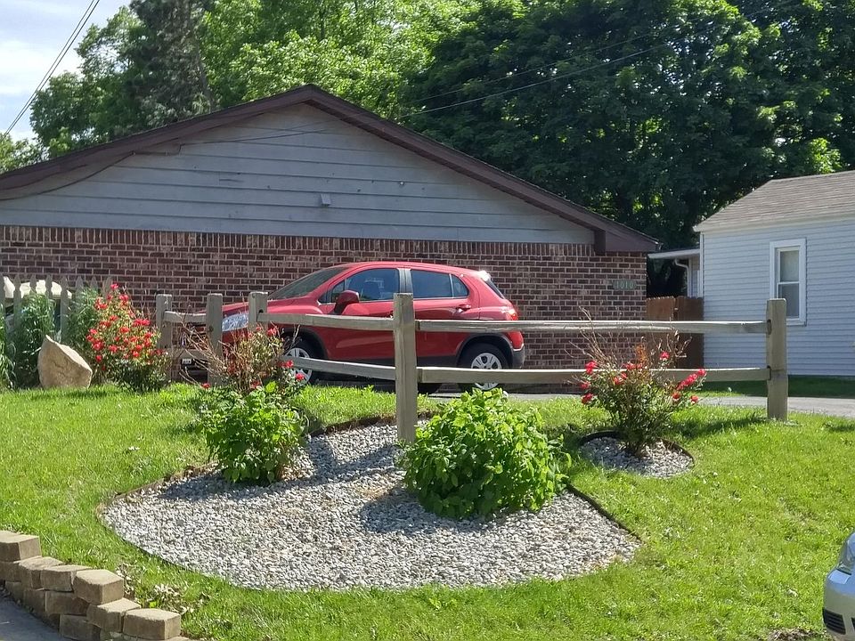 Front of building,off street parking area.