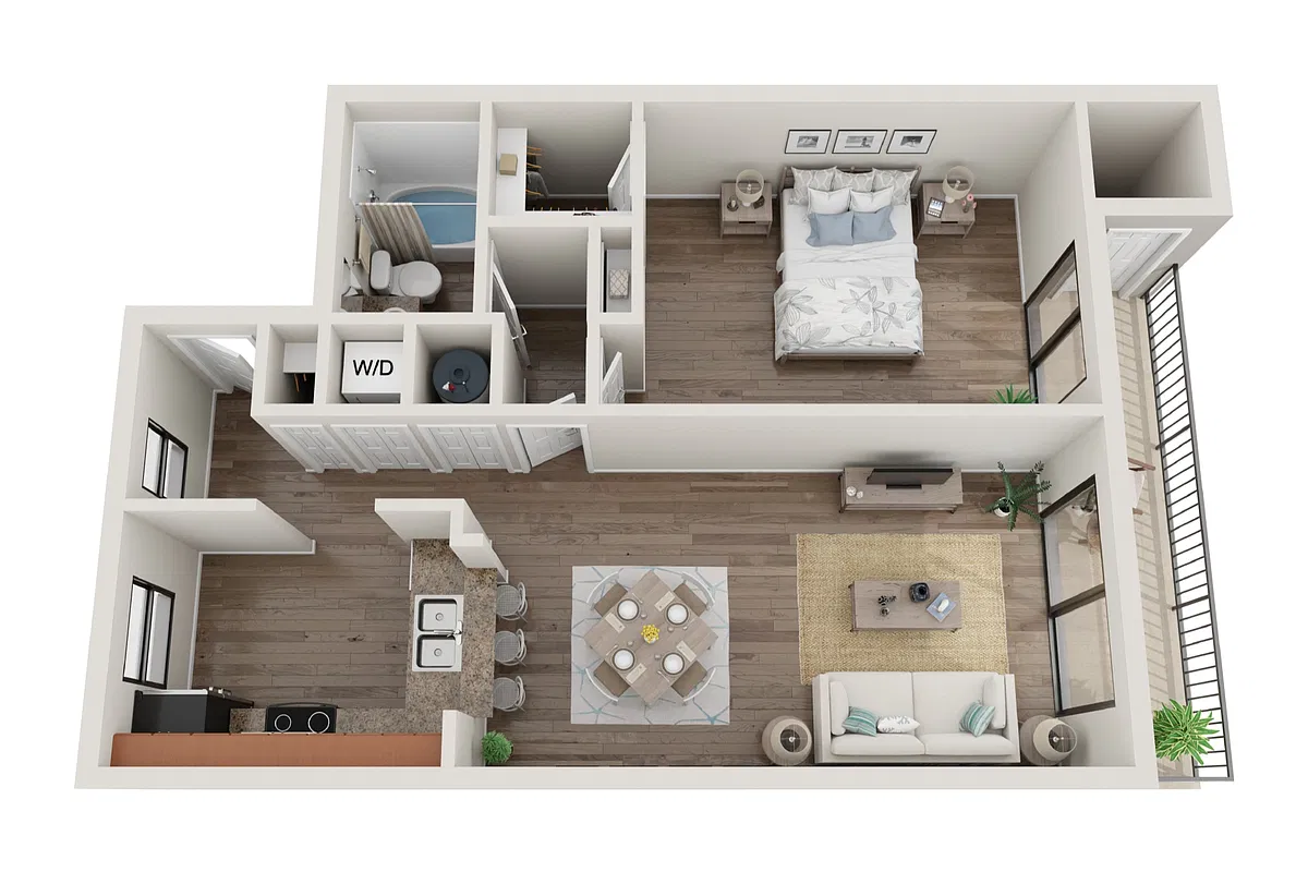 Floor plan 1 Bedroom 1 Bath Renovated