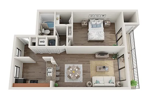 Floor plan 1 Bedroom 1 Bath Renovated