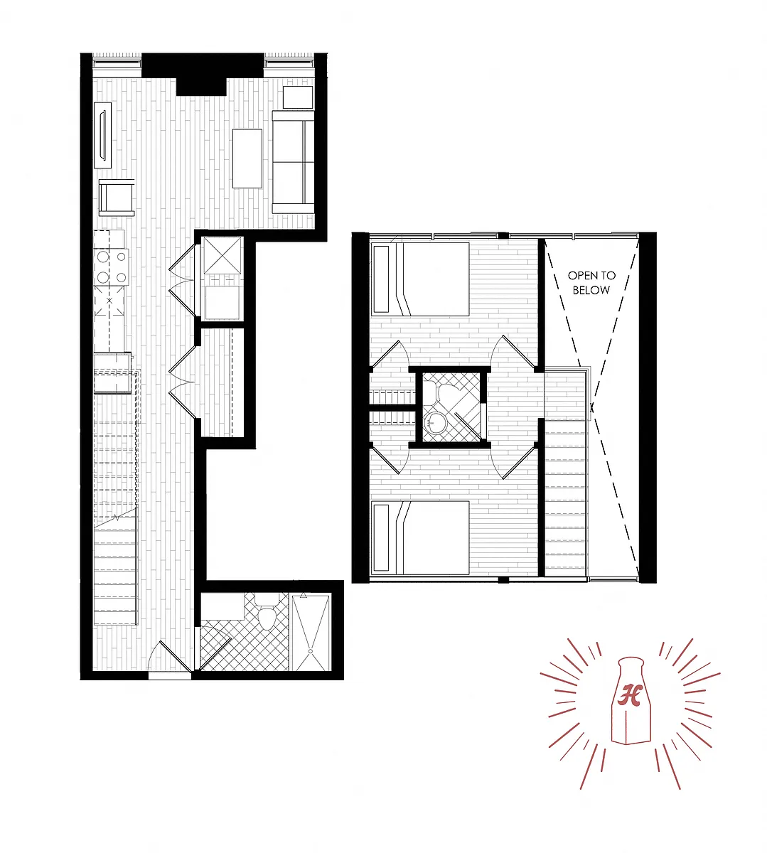Floor plan 2 Bed | 1.5 Bath