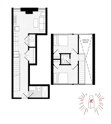 Floor plan 2 Bed | 1.5 Bath