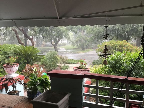 The porch is intimate