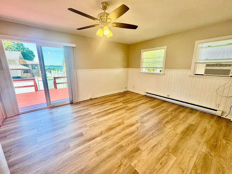Living room with views of West River