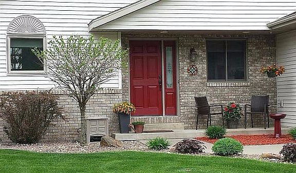 Welcoming entry; new front door