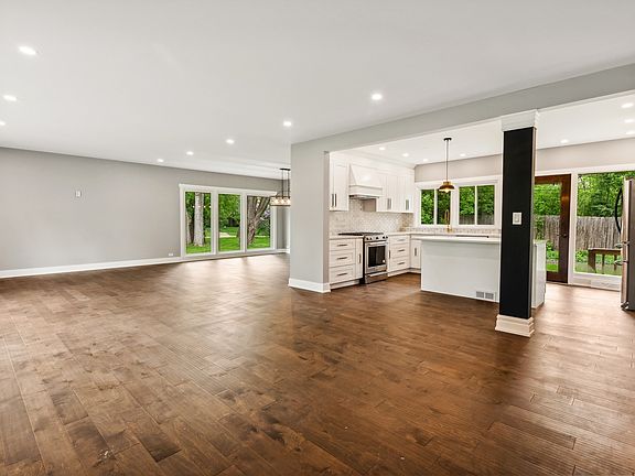 Kitchen Open to Living Room and Dining Room