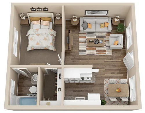 Floor plan 1 Bed 1 Bath