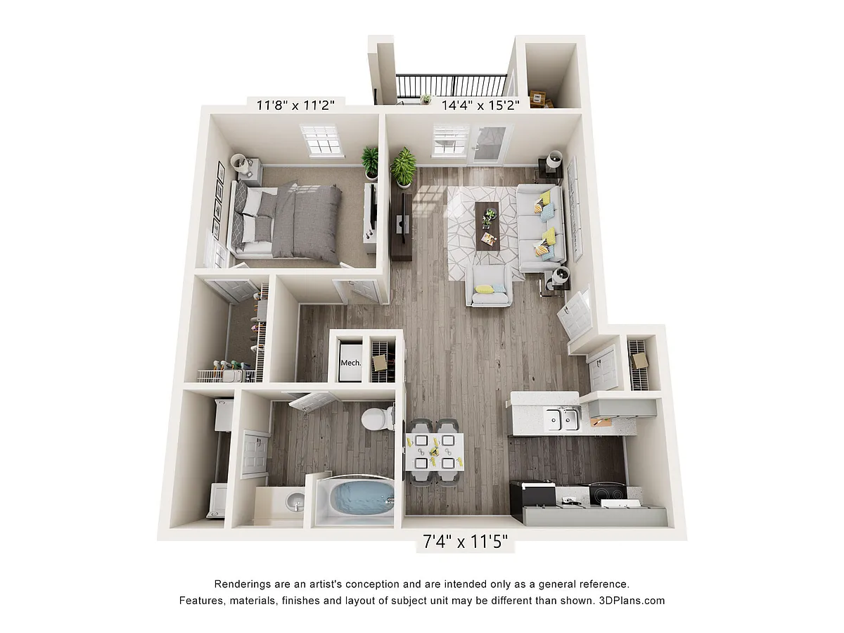 Floor plan 1x1 Classic