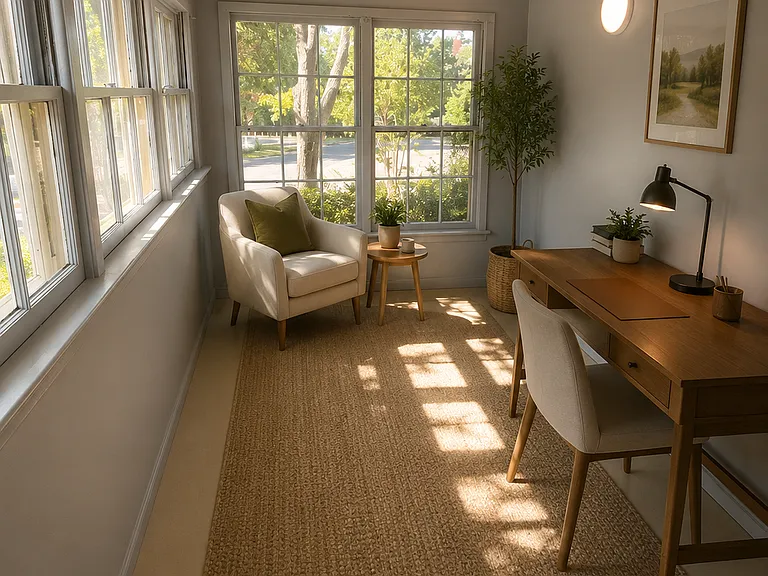 Virtually staged Sitting Room/Office off Bedroom
