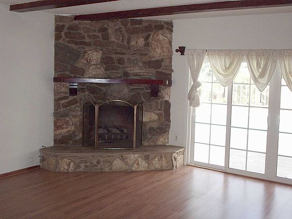 Living Room with Stone Fireplace