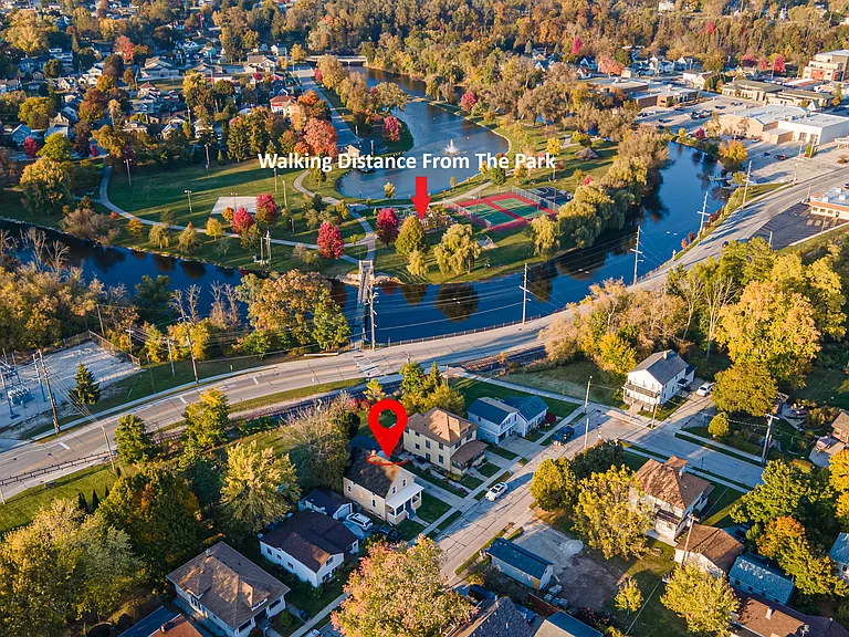 House is the red pin, relation to River Park in Sheboygan Falls