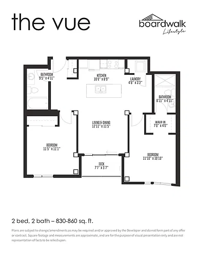 Floor plan 2 Bedrooms + 2 Bathrooms