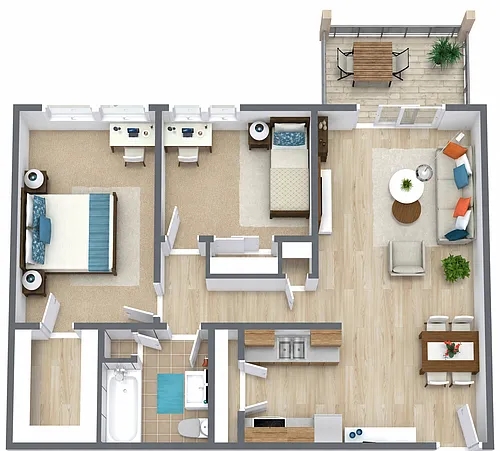 Floor plan 2 Bedroom B