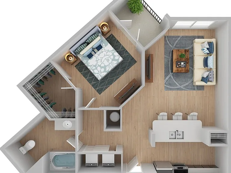 1 Bedroom | 1 Bath | 777 SF | Renovated 1 Bedroom | 1 Bath | 777 SF | Renovated