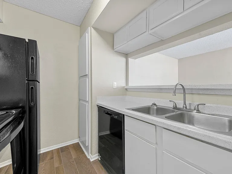 Updated kitchen with black appliances