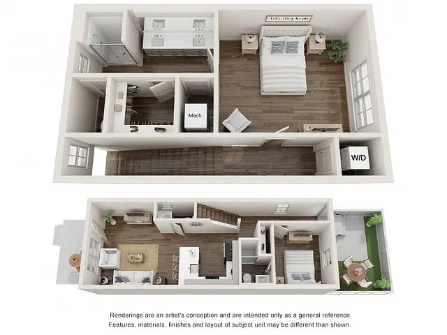 Floor plan 2 Bed Willow Townhouse Twin