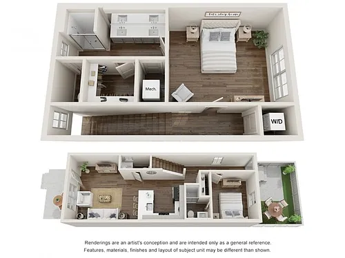 Floor plan 2 Bed Willow Townhouse Twin