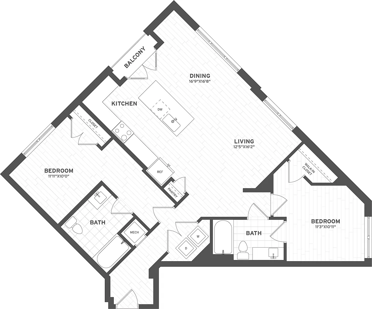 Floor plan 2 Bed/2 Bath-B3A.6