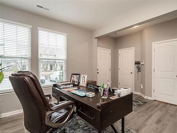 front door and office nook