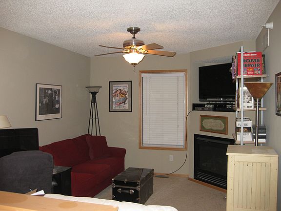 Upstairs loft with gas fireplace