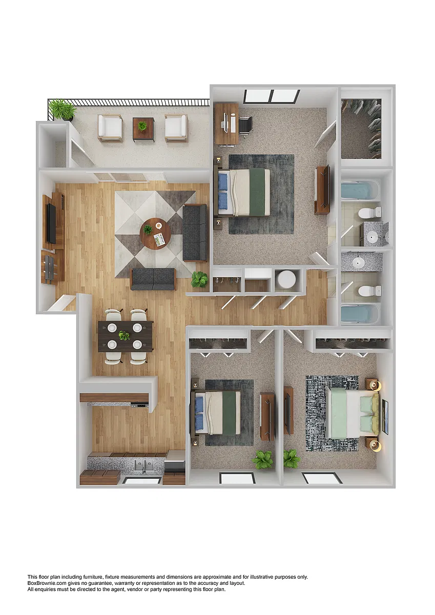 Floor plan 3 Bedroom 2 Bath
