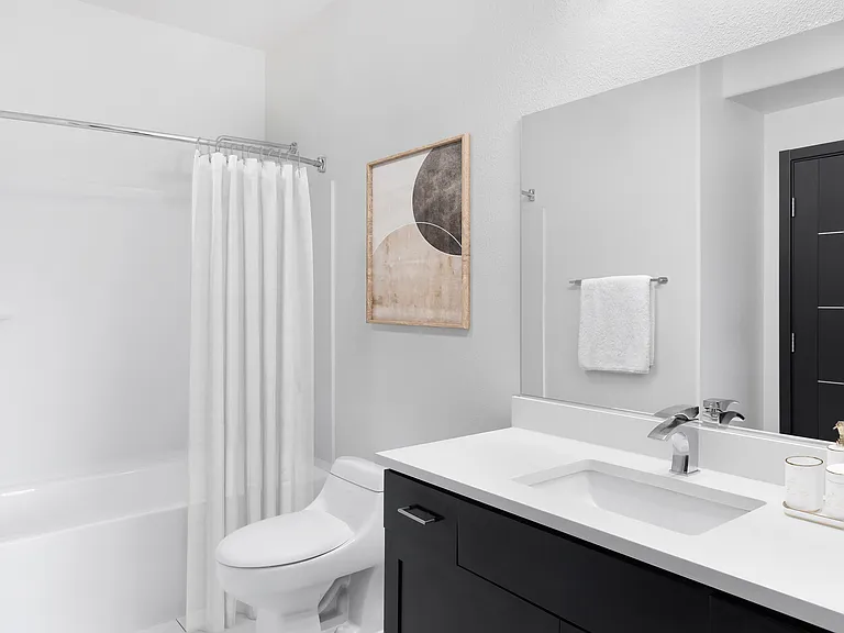 Bright, clean bathrooms made for daily ease