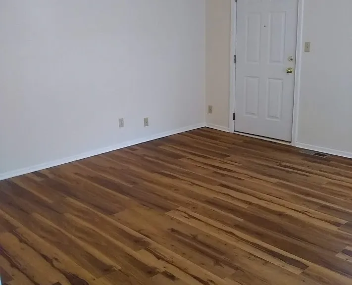 Living room with front door