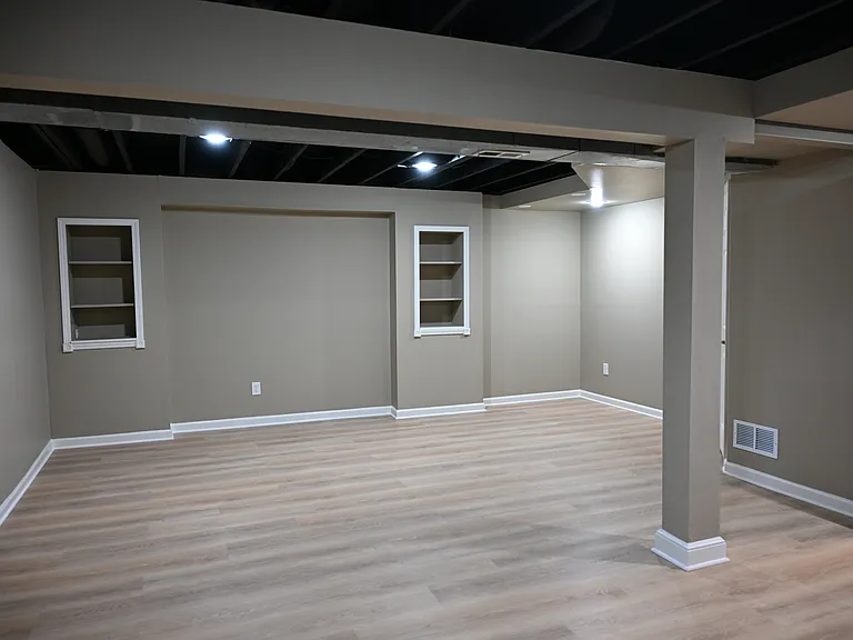 Finished basement living room area.