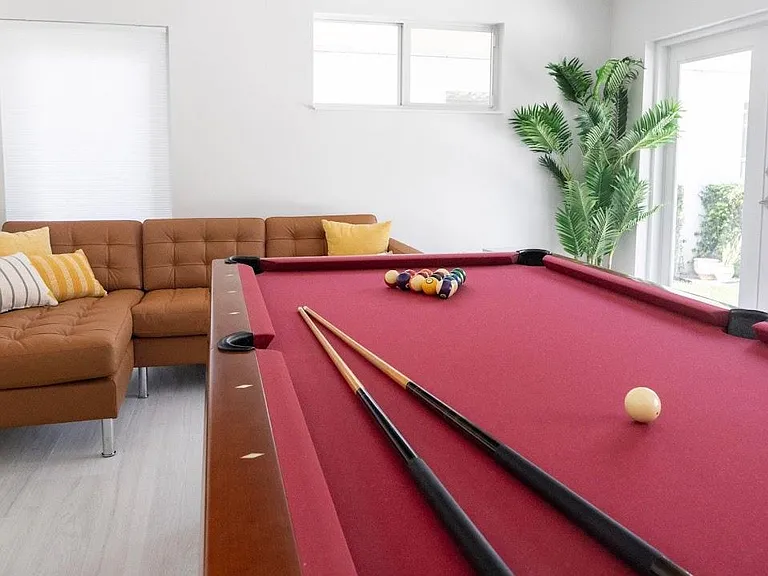 Billiards table in the separate isolated entertainment room.