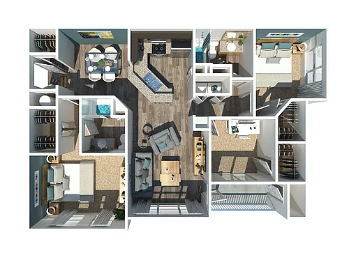 Floor plan C1 - Three Bedroom, Two Bathroom