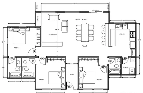 Floor plan C8 3 Bed 3 Bath