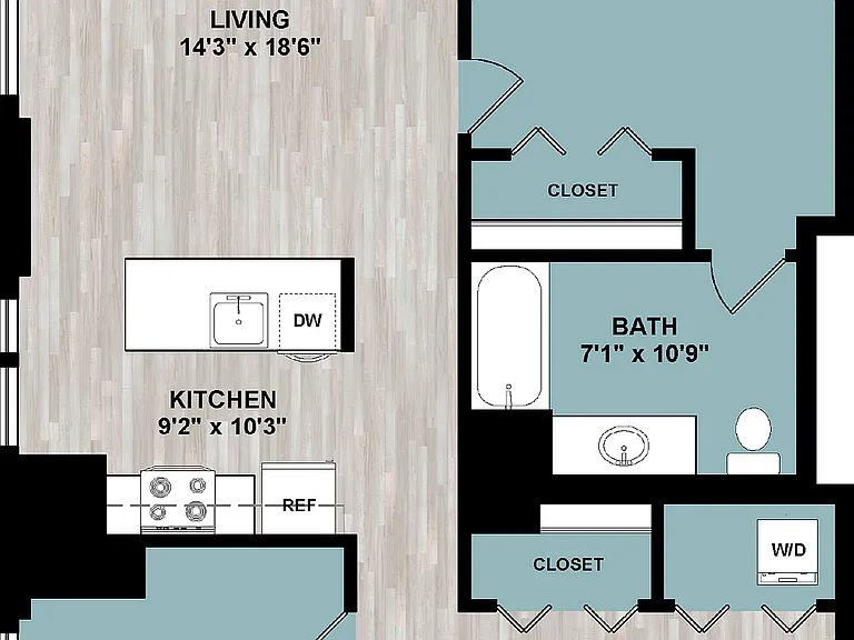 C2 | 2-Bedroom Floorplan C2 | 2-Bedroom Floorplan