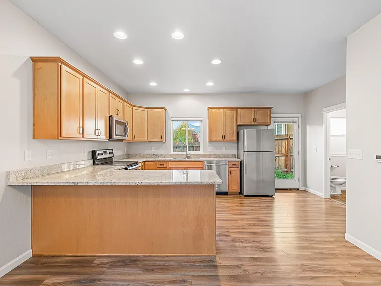 Kitchen with dishwasher and refridgerator