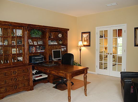 Living room/office with french doors