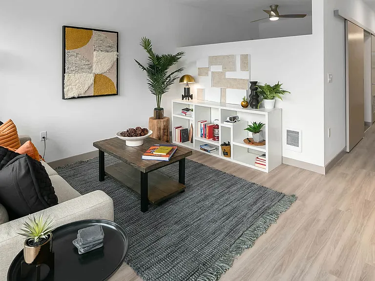 Kitchen and Living Room with Hard Surface Flooring