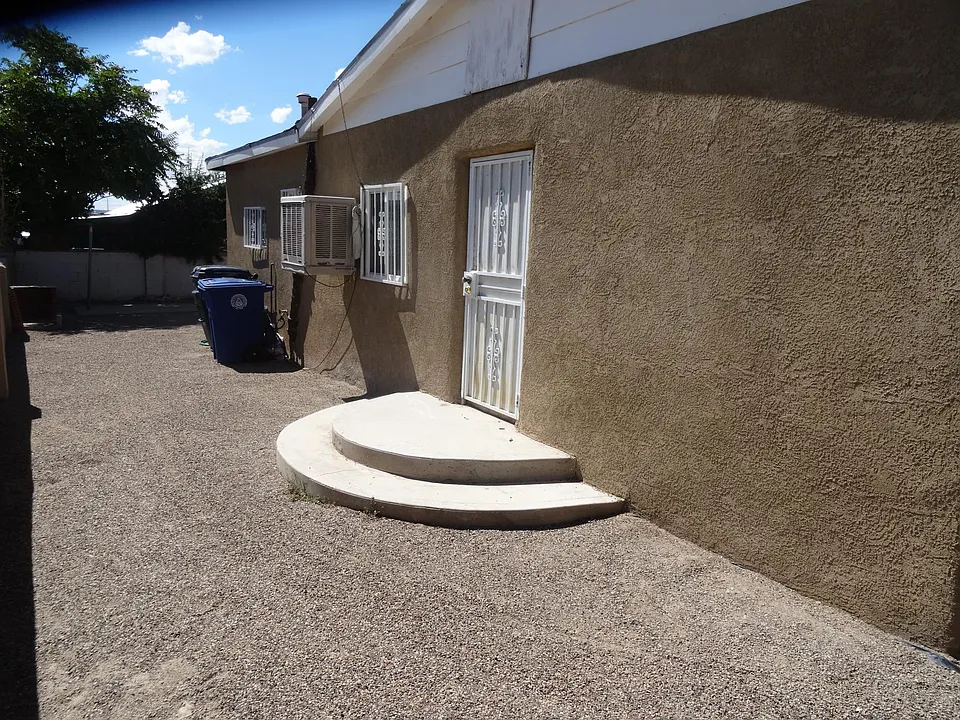 back door and yard