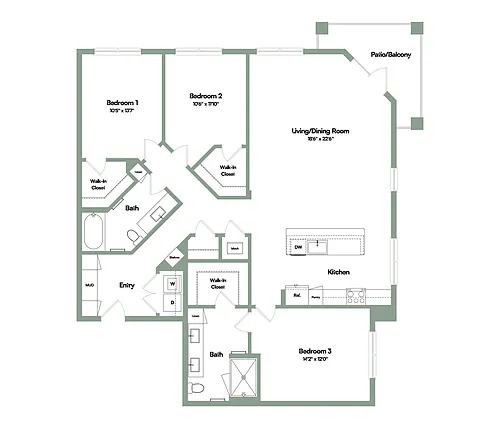 Floor plan The Splendid | 3 Bed | 2 Bath
