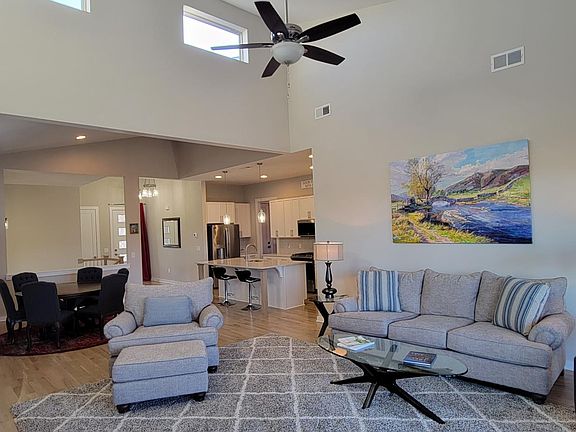 Main level living area from the rear covered porch