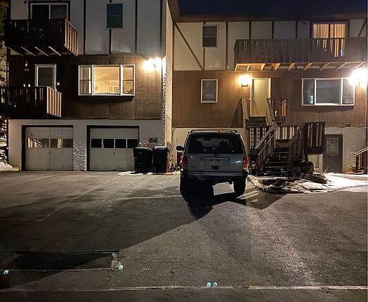 Townhouse is the lit-up window on the left side of building..