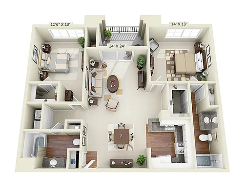 Floor plan Plan B2B