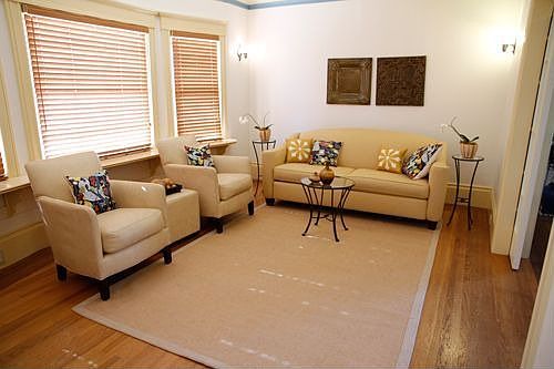Living room with dual pane windows - faces south
