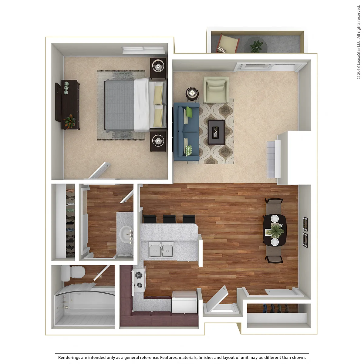 Floor plan 1BR/1BA