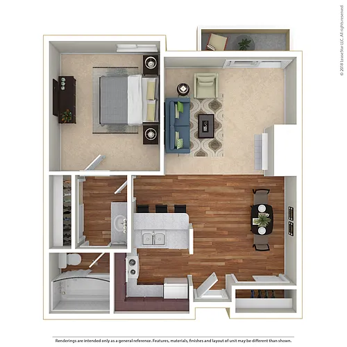 Floor plan 1BR/1BA