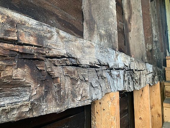 Hand hewn beam