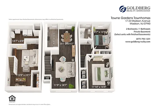 Floor plan Two Bedroom-Townhouse