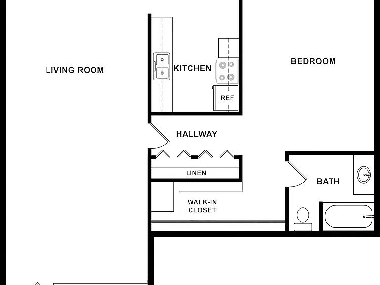 Alternate 2D One-Bedroom Floor Plan Alternate 2D One-Bedroom Floor Plan