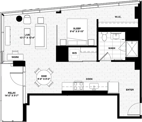 Floor plan One Bed 02