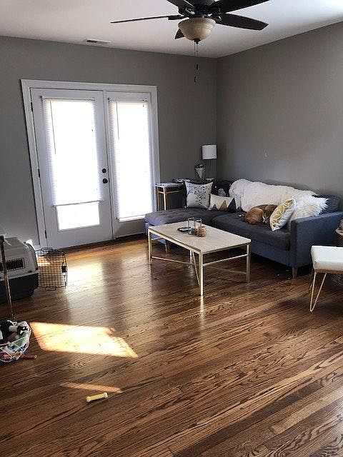 living room with balcony