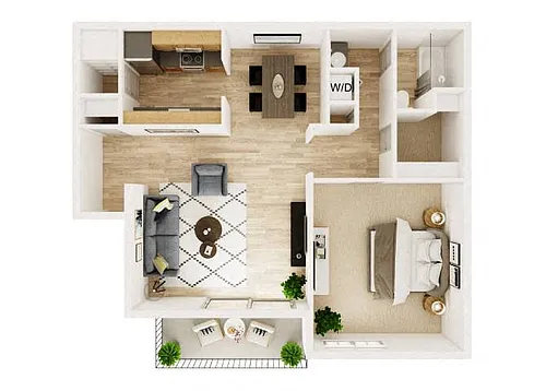 Floor plan 1 Bedroom 1 Bath A